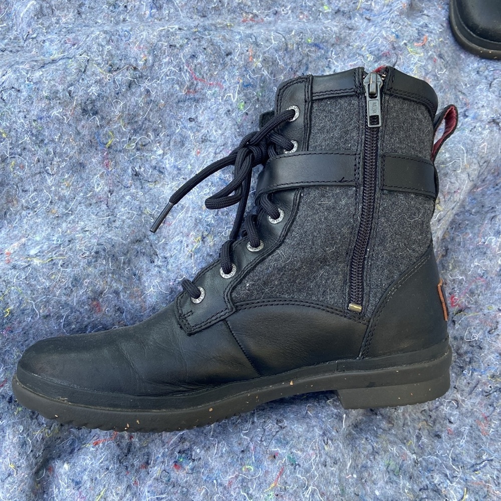 Ugg Black Leather Mid-calf boot